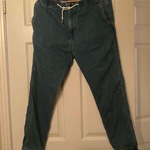 Men’s BEAMS HEART Sporty Easy Pants Large Light Indigo